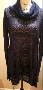 Gimmicks by BKE open weave boho sweater NWOT